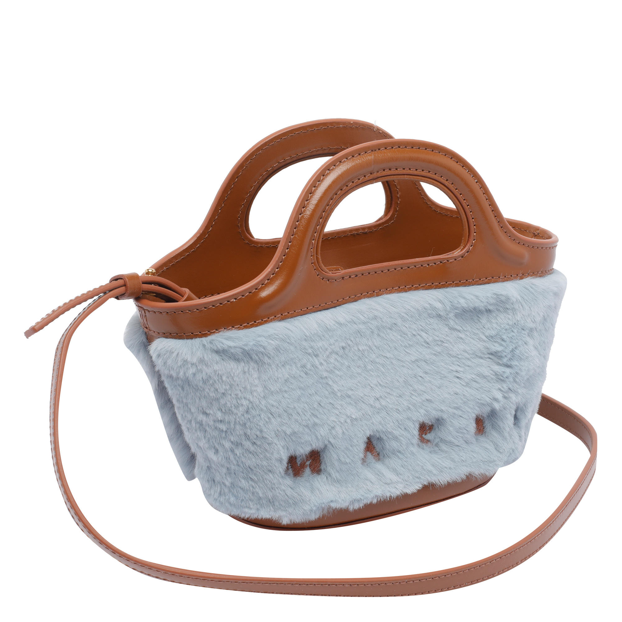 Marni Tropicalia Double Handle Shoulder Bag In Gray