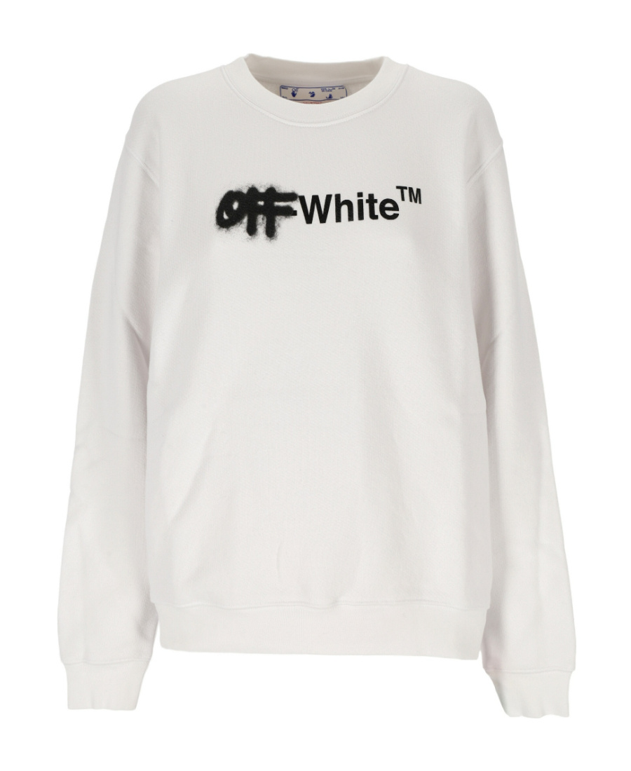 Off-white Logo-print Cotton Sweatshirt In White