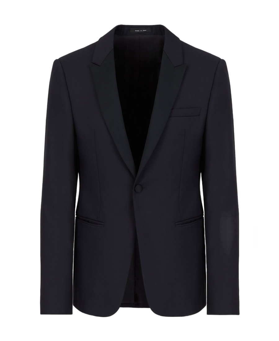 Emporio Armani Single-breasted Wool Blazer In Black