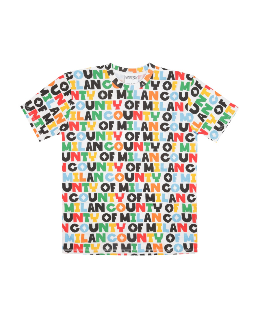 Marcelo Burlon County Of Milan All-over Logo Print T-shirt In White