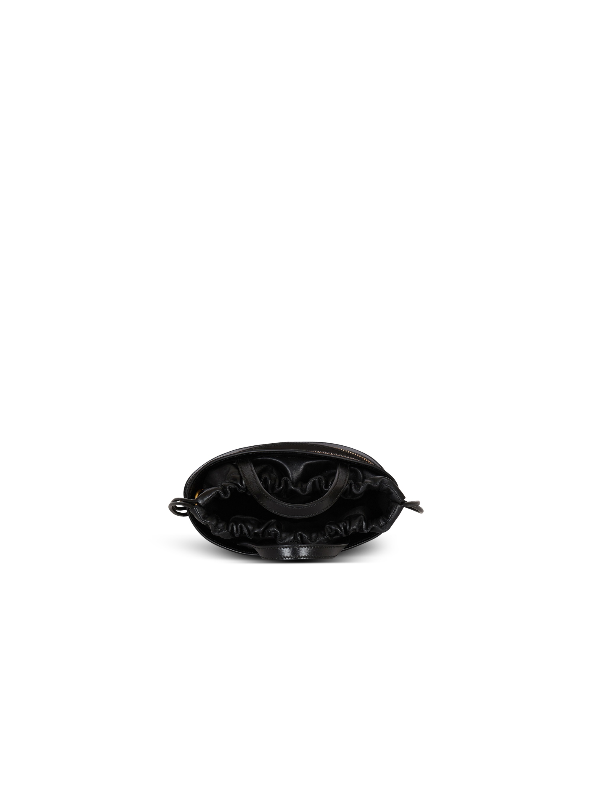 Balmain Mini Shuffle Zips Bag In Calfskin Leather In Black