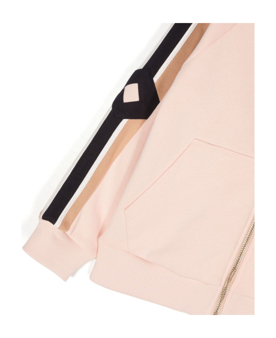 Chloé Striped-edge Hooded Jacket In Nude
