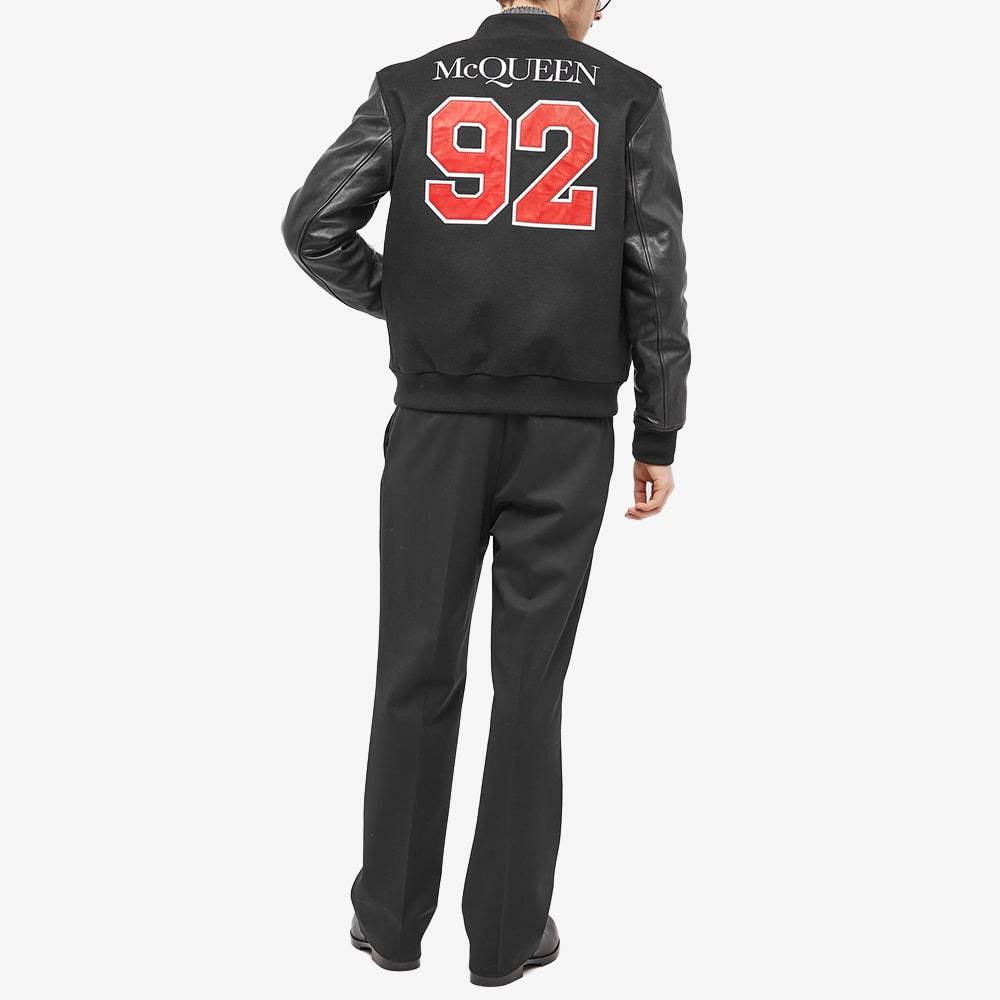 Alexander Mcqueen Logo-embroidered Varsity Jacket In Black