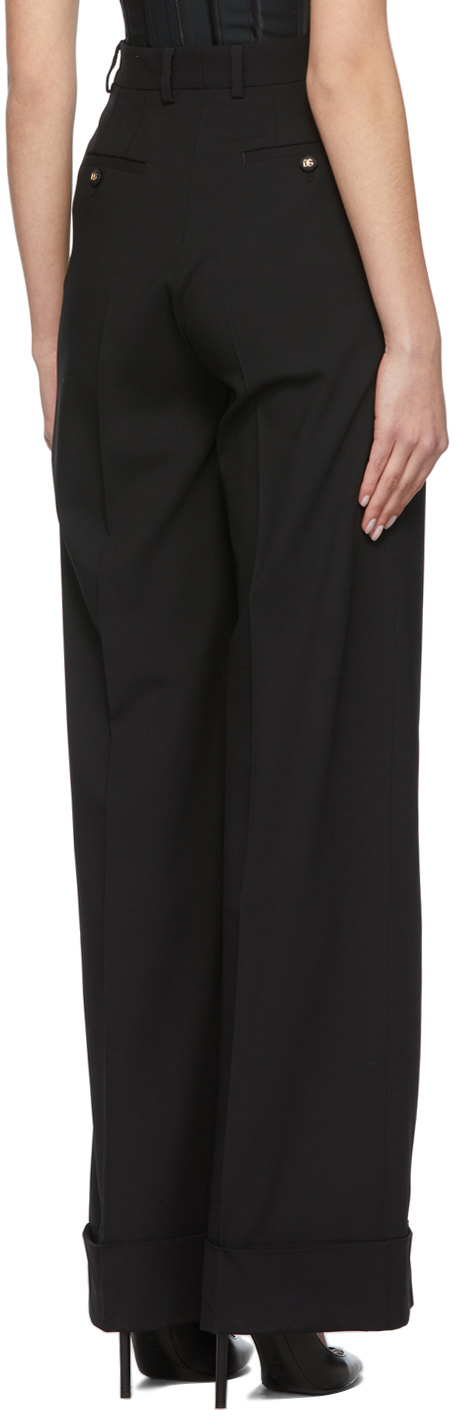 Dolce & Gabbana High-waist Wide-leg Trousers In Black