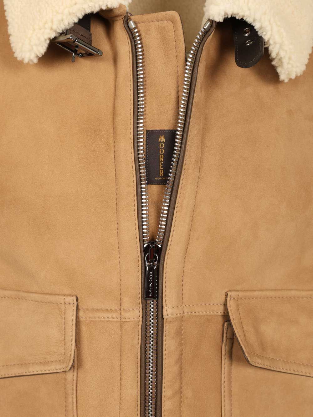 Moorer Fiano-me7 Montone Giubbo Coats Brown In Brown