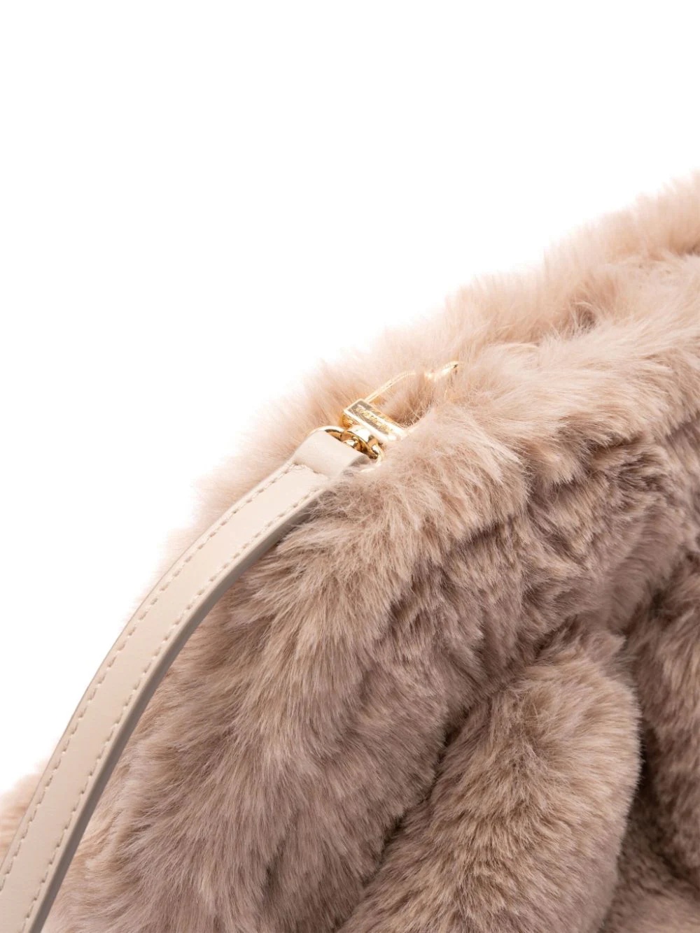 Themoirè Mini Gea Faux Fur Clutch In Brown