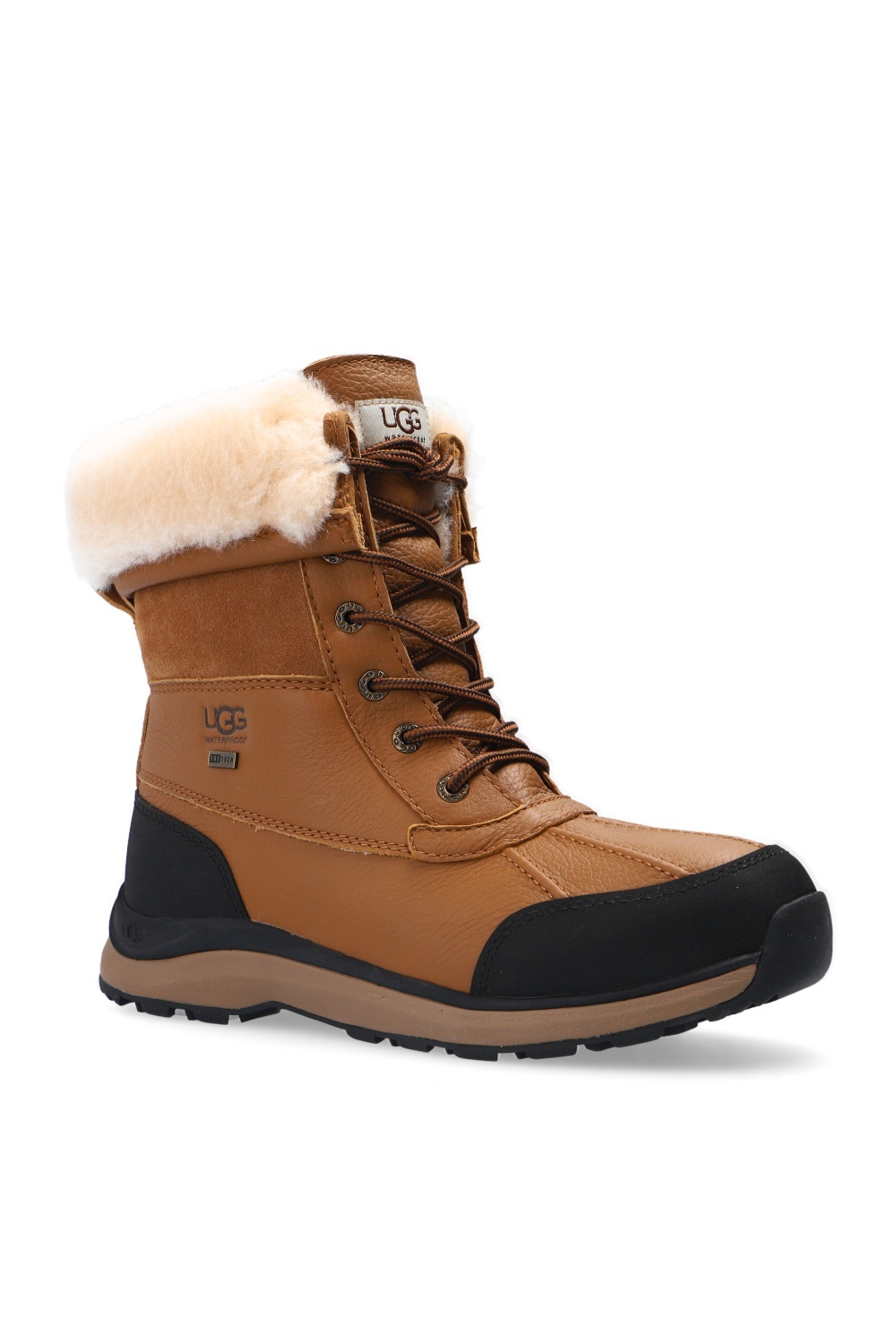 Ugg Adirondack Iii Faux Shearling-lined Leather Boots In Brown
