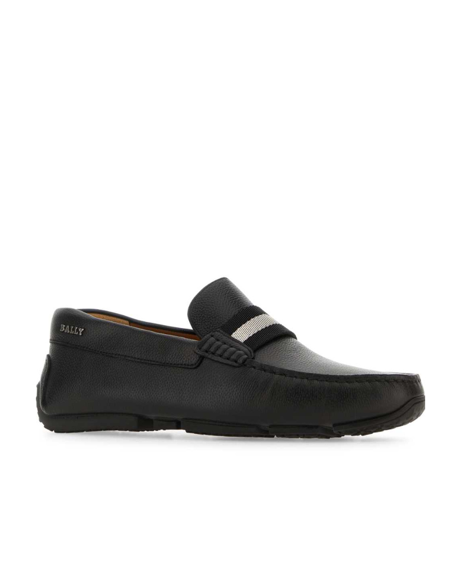 Bally Pilot Driver In Grained Leather Wide Foot Morphology In Black