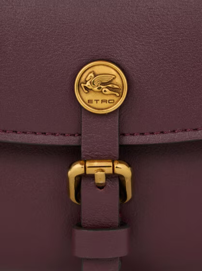 Etro Small Leather Pony Wallet In Burgundy