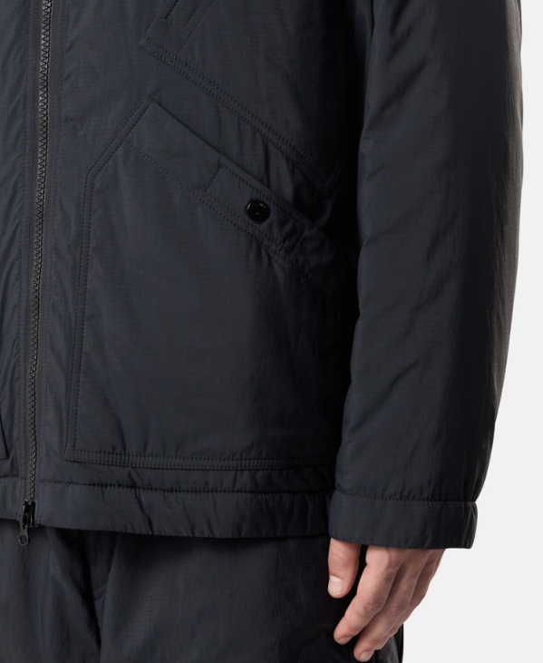 Stone Island Padded Jacket With Water-repellent Finish In Black