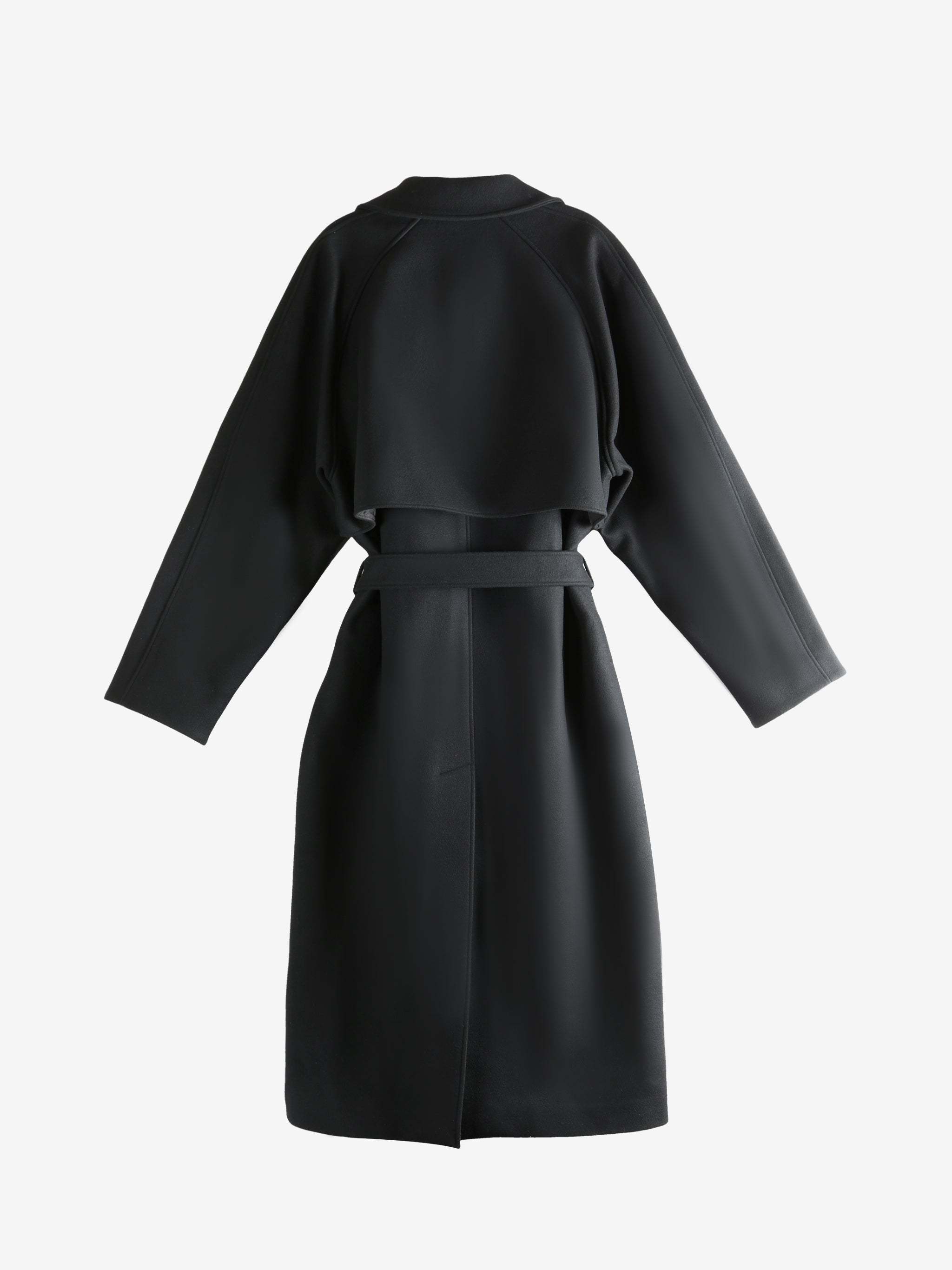 The Row Double-breasted Belted Trench Coat In Black