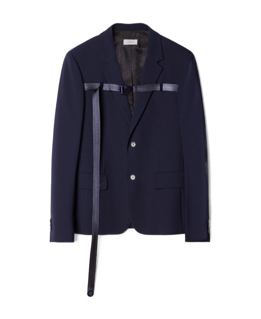 Off-white Buckled Single-breasted Blazer In Black
