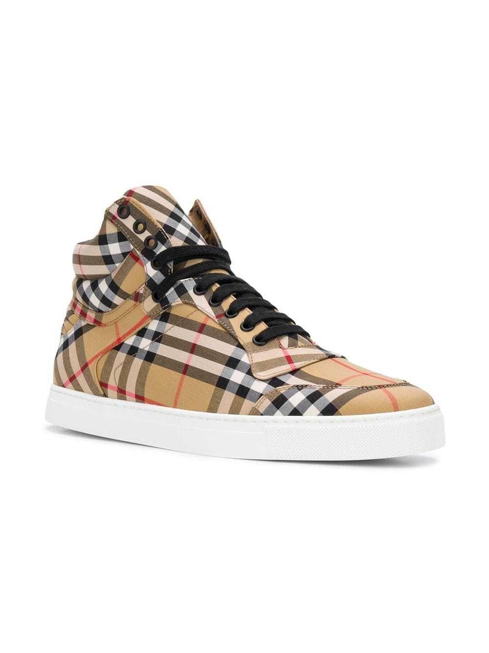 Burberry Check Sports High-top Skate Shoes In Multicolor
