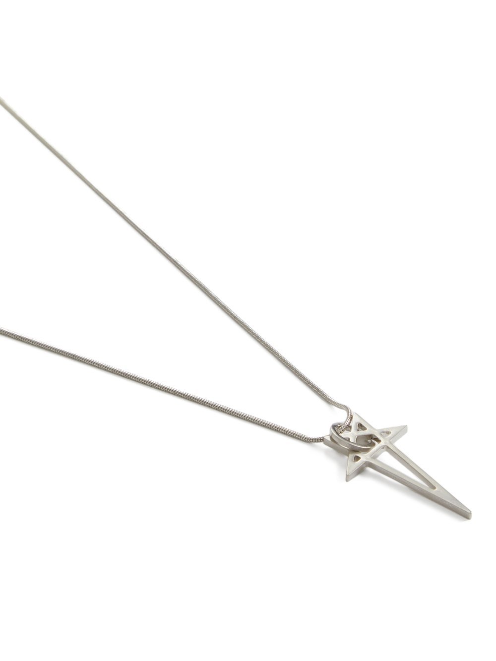 Rick Owens Pentagram Necklace In Gray