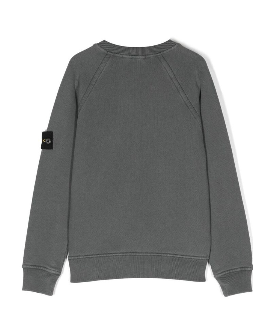 Stone Island Compass-patch Cotton Sweatshirt In Black