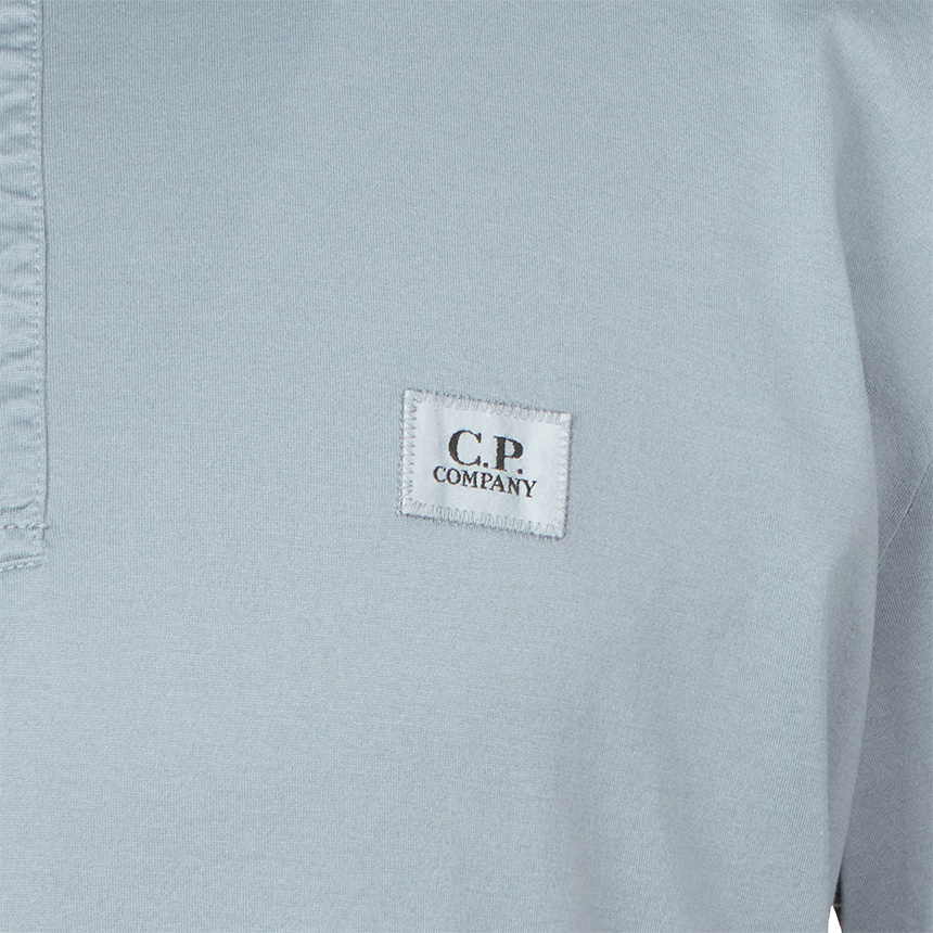 C.p. Company Logo-patch Polo Shirt In Blue