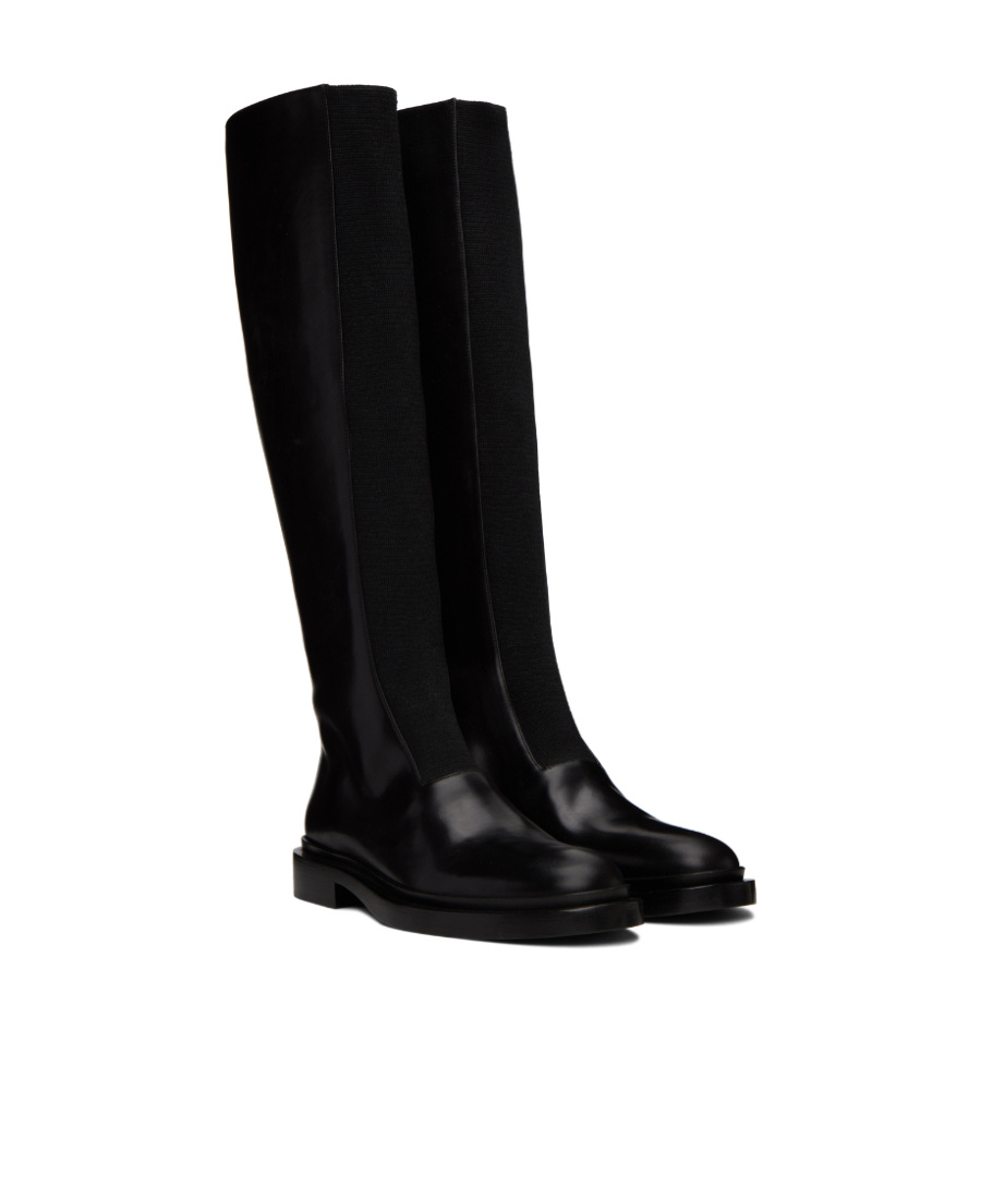 Jil Sander Knee-high Leather Boots In Black