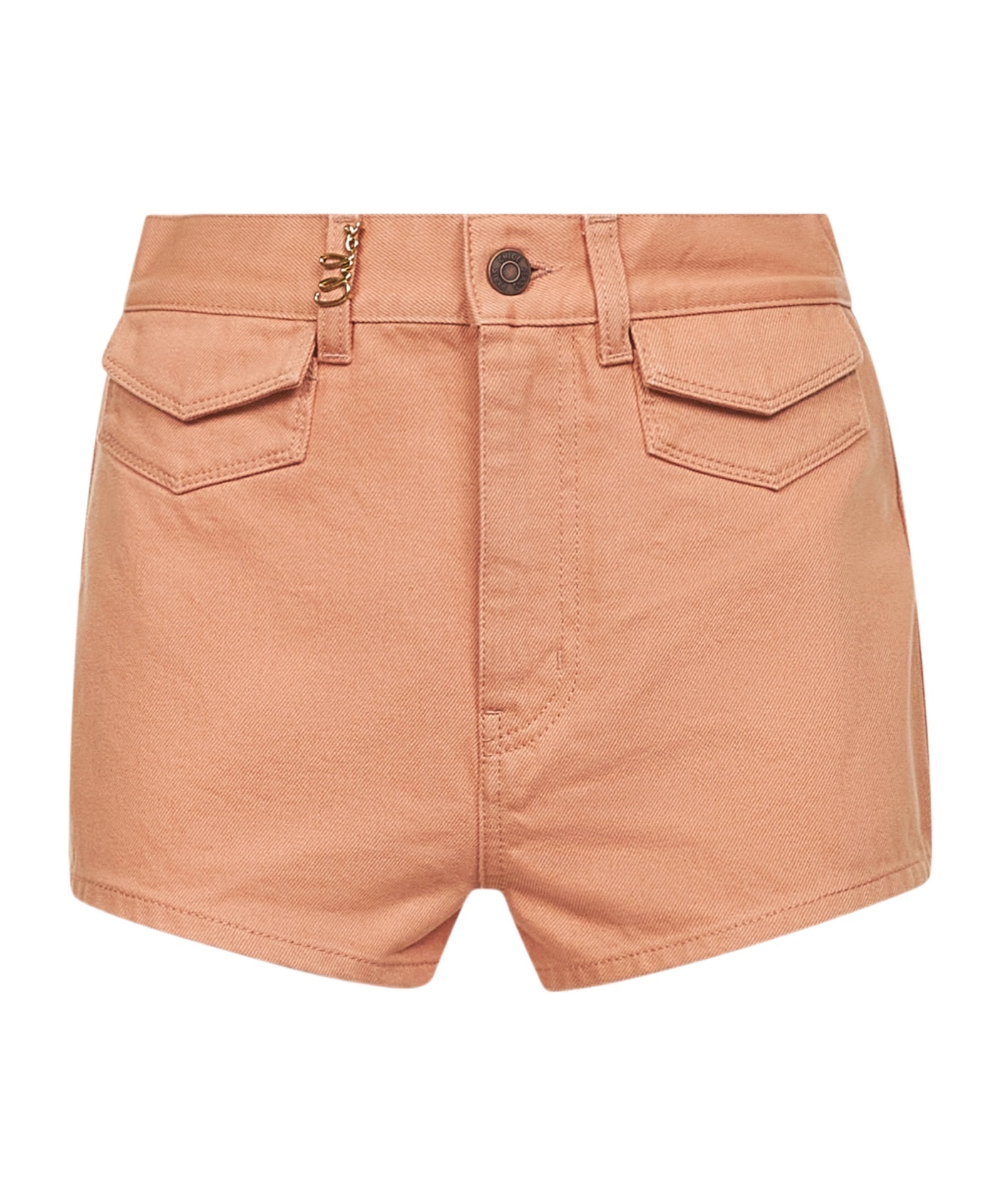 Shop Chloé Logo-plaque Shorts In Pink