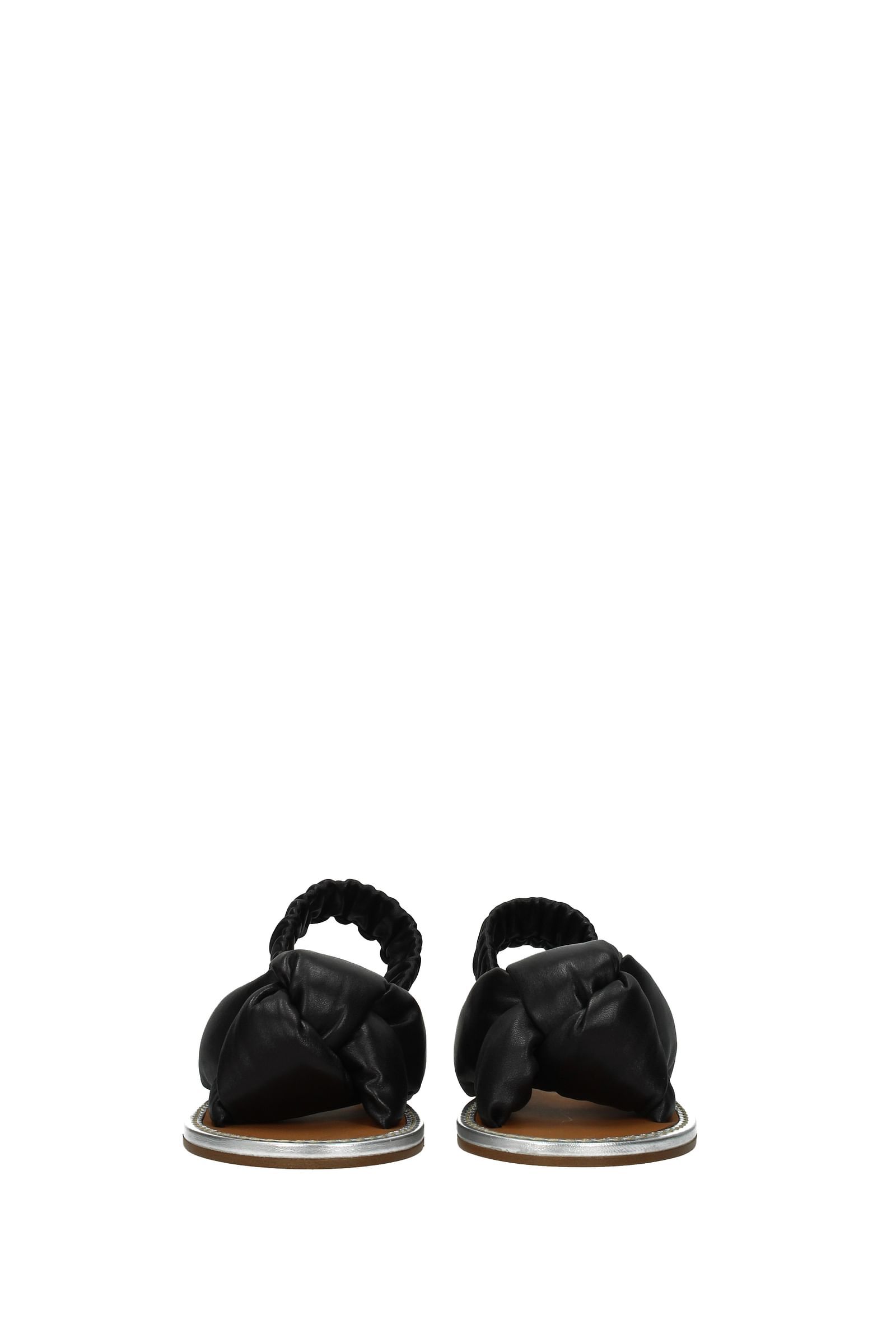 Miu Miu Black Logo Design Sandals In Black