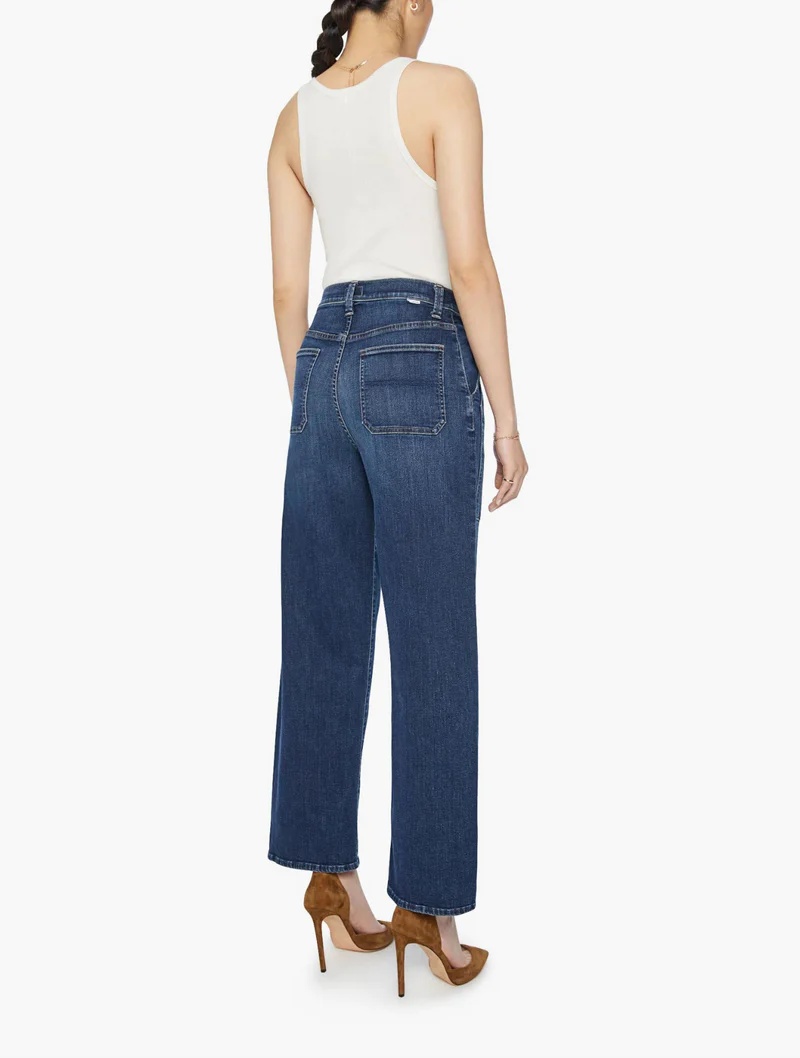 Mother Large Bag Denim Trousers In Blue