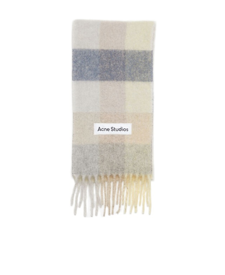 Acne Studios Bufanda Motivo Cuadros In Nude