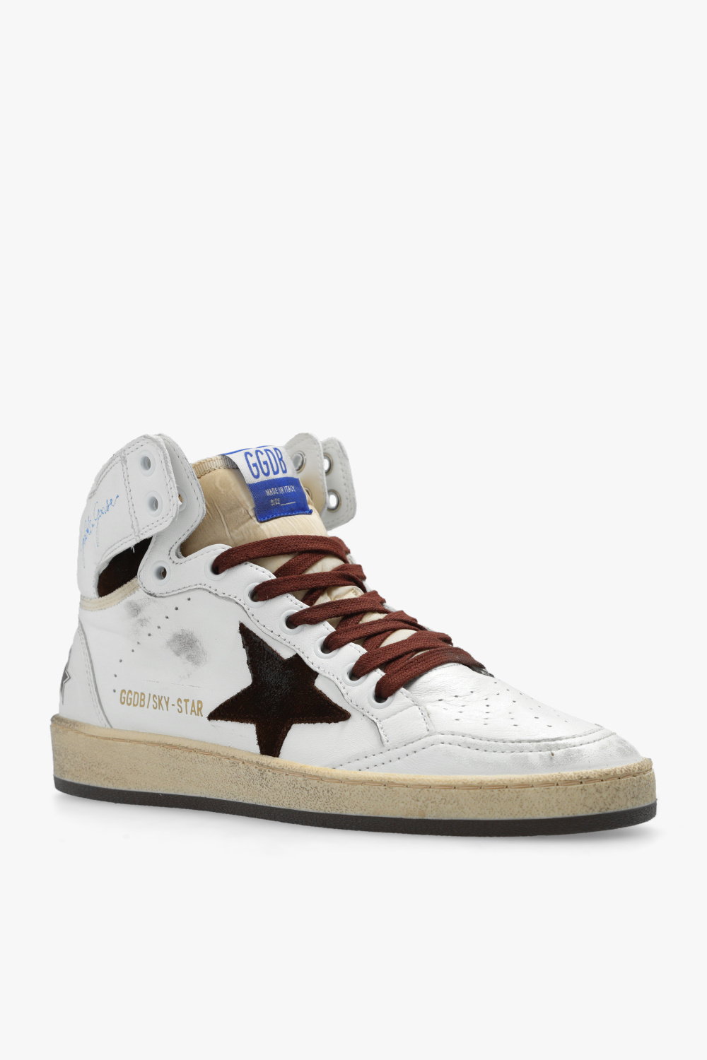 Golden Goose Sky Star Nappa Upper And Spur Nylon Tongue Suede Star In White