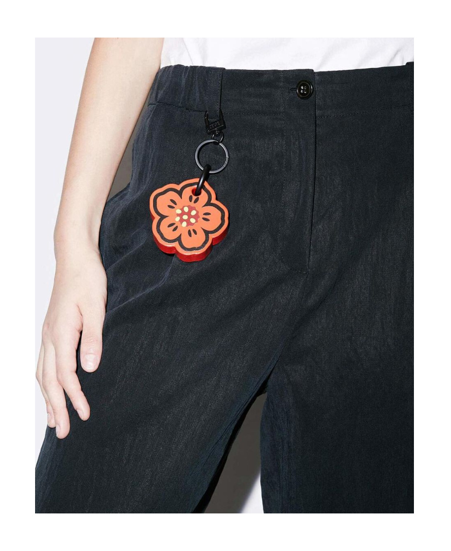 Kenzo Cotton Wide-leg Trousers In Black