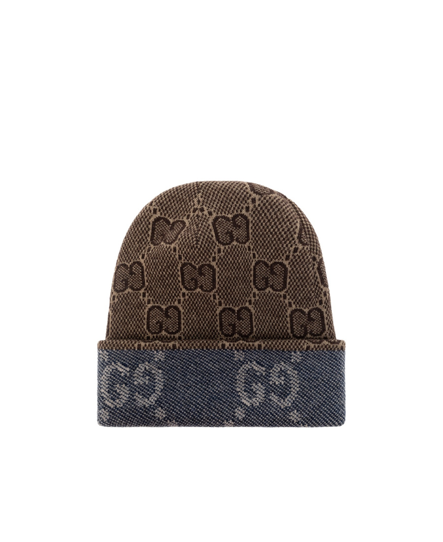 Gucci Gg-jacquard Wool Beanie In Black