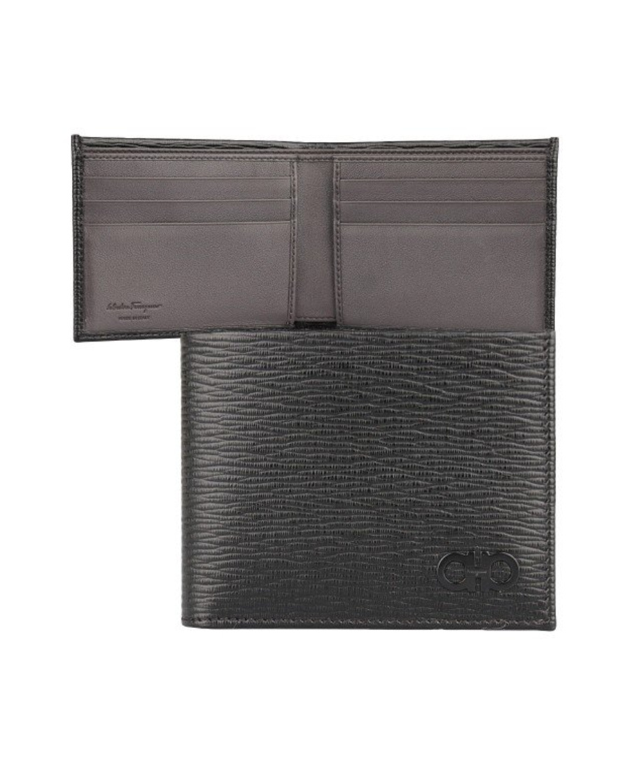 Ferragamo Gancio Bi-fold Wallet In Black