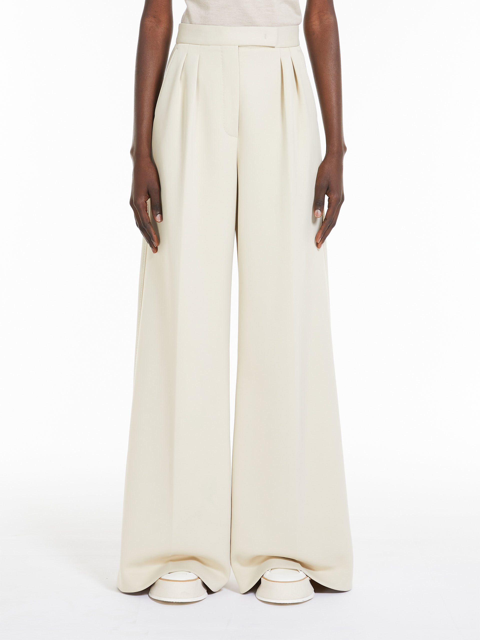 Max Mara Wide Pants In Nude