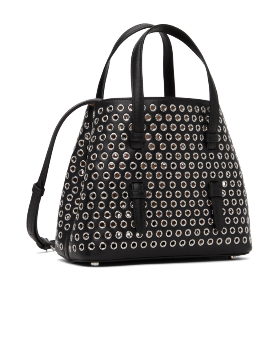 Alaïa Mina 20 Logo Shoulder Bag In Black
