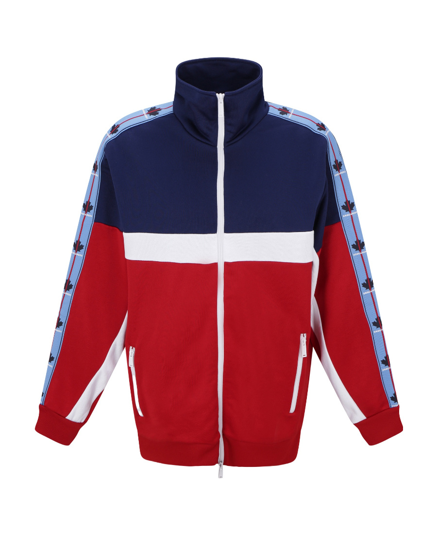 Shop Dsquared2 Logo-tape Detail Zip-up Cardigan In Red
