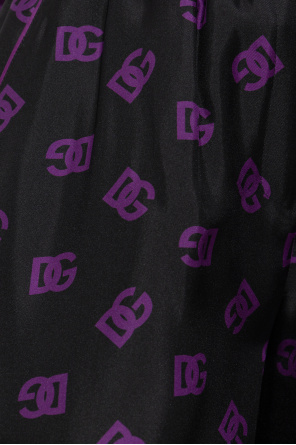 Dolce & Gabbana Silk Trousers In Purple
