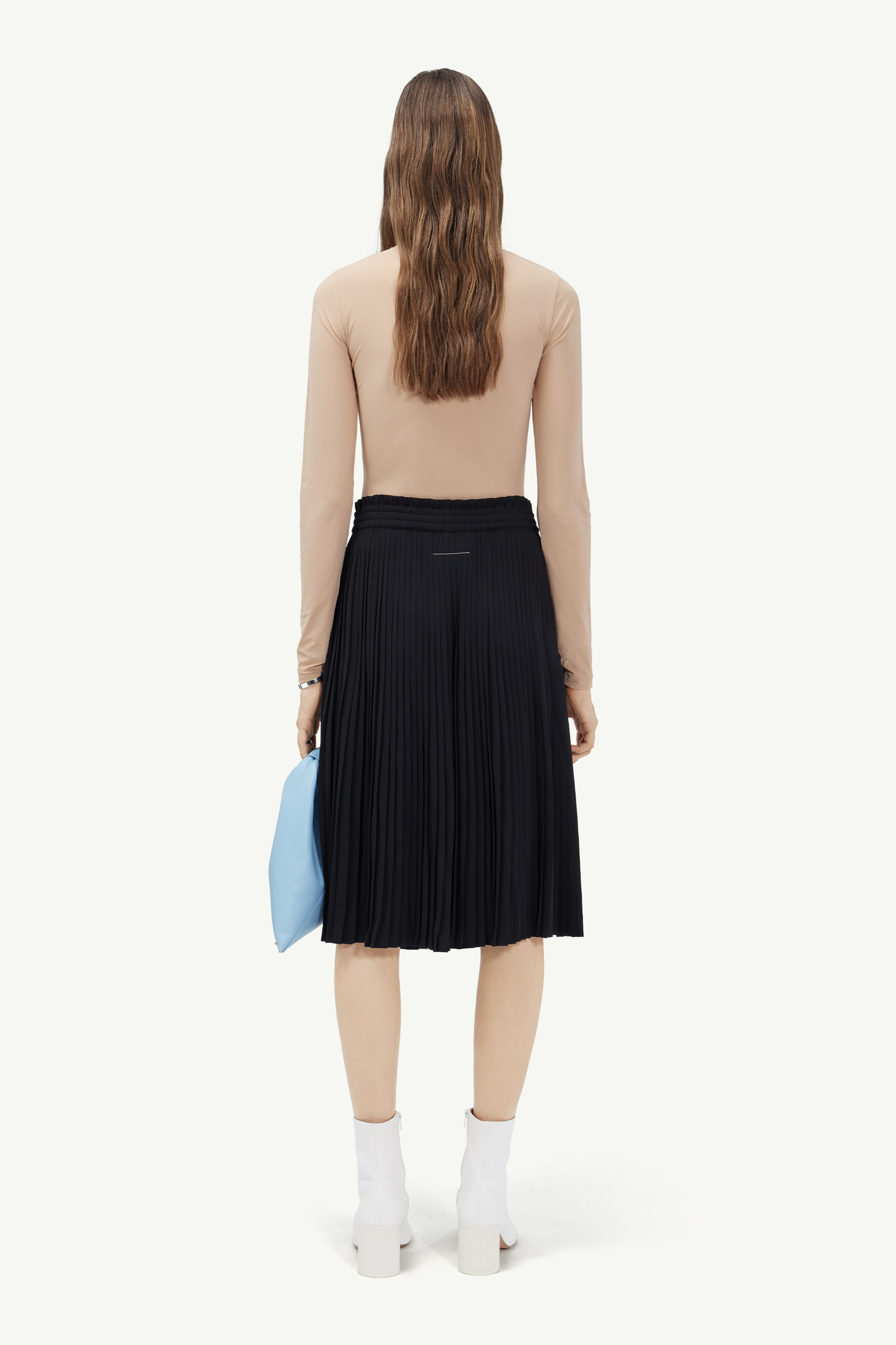Mm6 Maison Margiela Pleated Skirt In Black