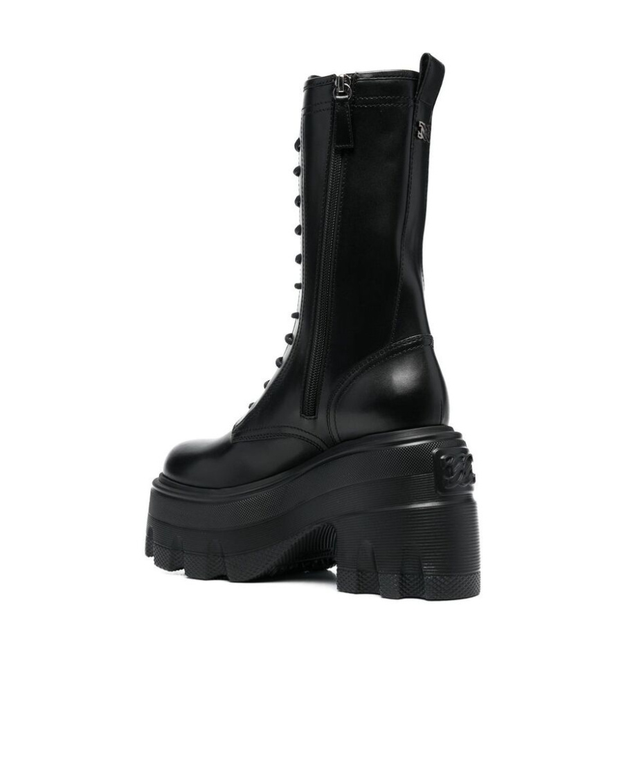 Casadei Chunky Sole Lace-up Boots In Black