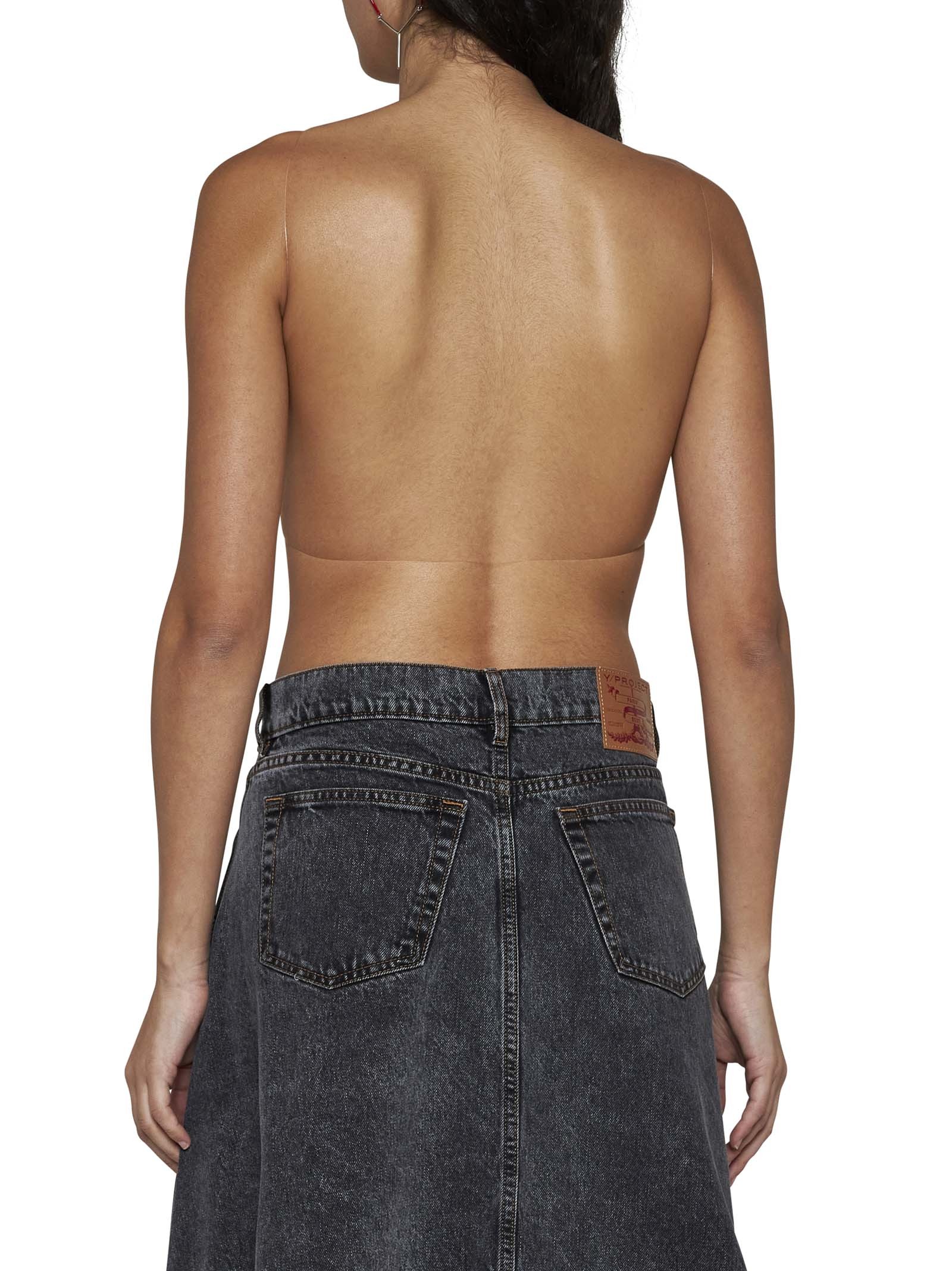 Y/project Open-back Crop Top In Black