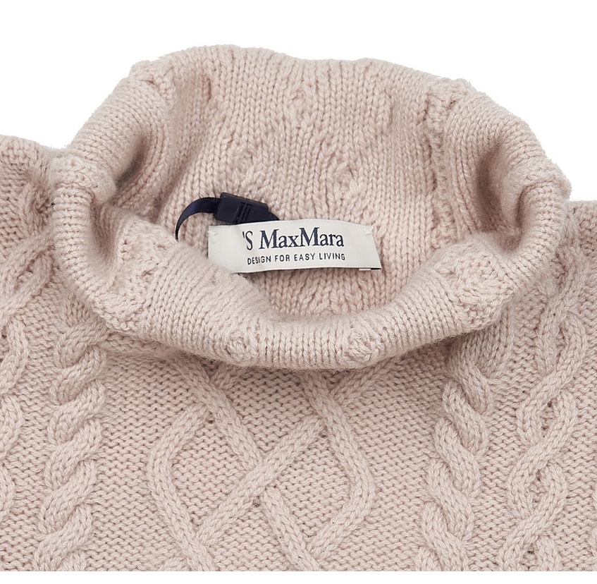 Max Mara High-necked Long-sleeved Sweater In Nude