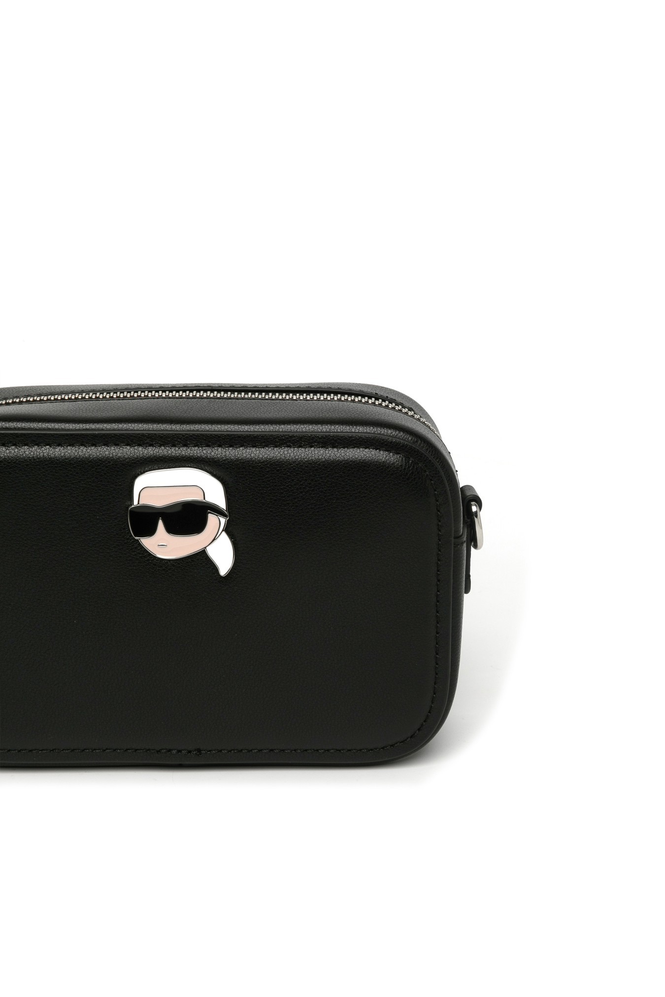 Karl Lagerfeld K/ikonik 2.0 Leather Crossbody Bag In Black