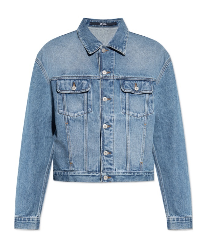 Jacquemus Vintage Light Wash Cropped Denim Jacket In Blue