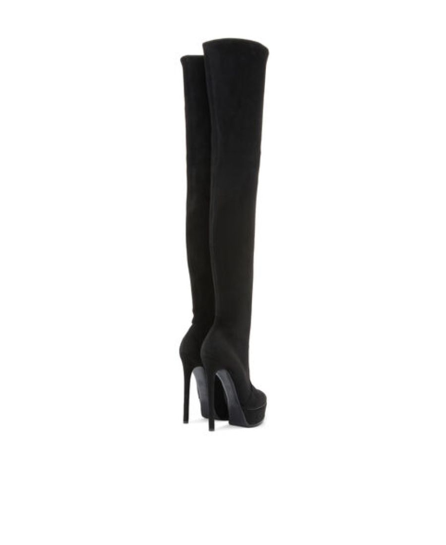 Casadei Flora 140mm Above-knee Platform Boots In Black