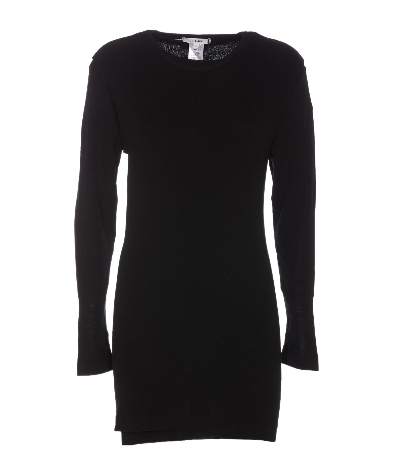 Lemaire Double Layered Knitted Mini Dress In Black