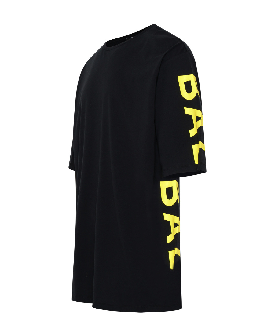 Shop Balmain Logo-print Cotton T-shirt In Black