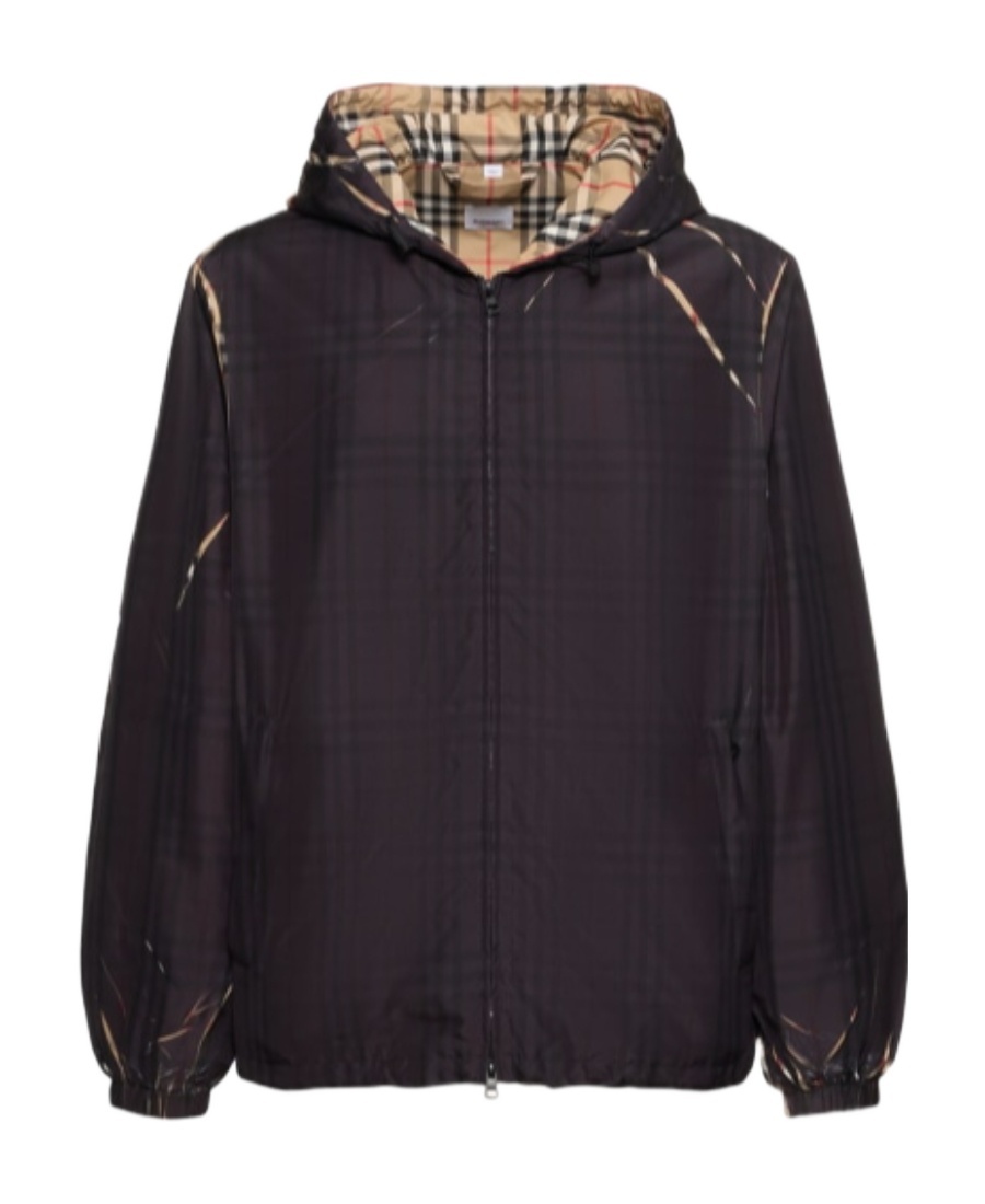 Burberry Checked Hooded Casual Jacket