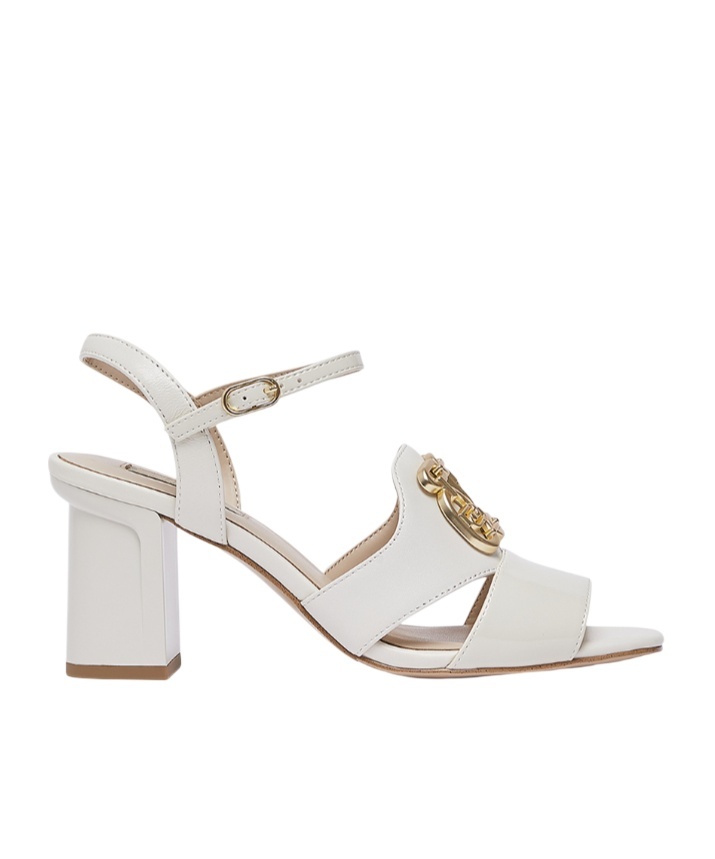 Liu •jo Liu Jo Logo Plaque Heeled Sandals In White