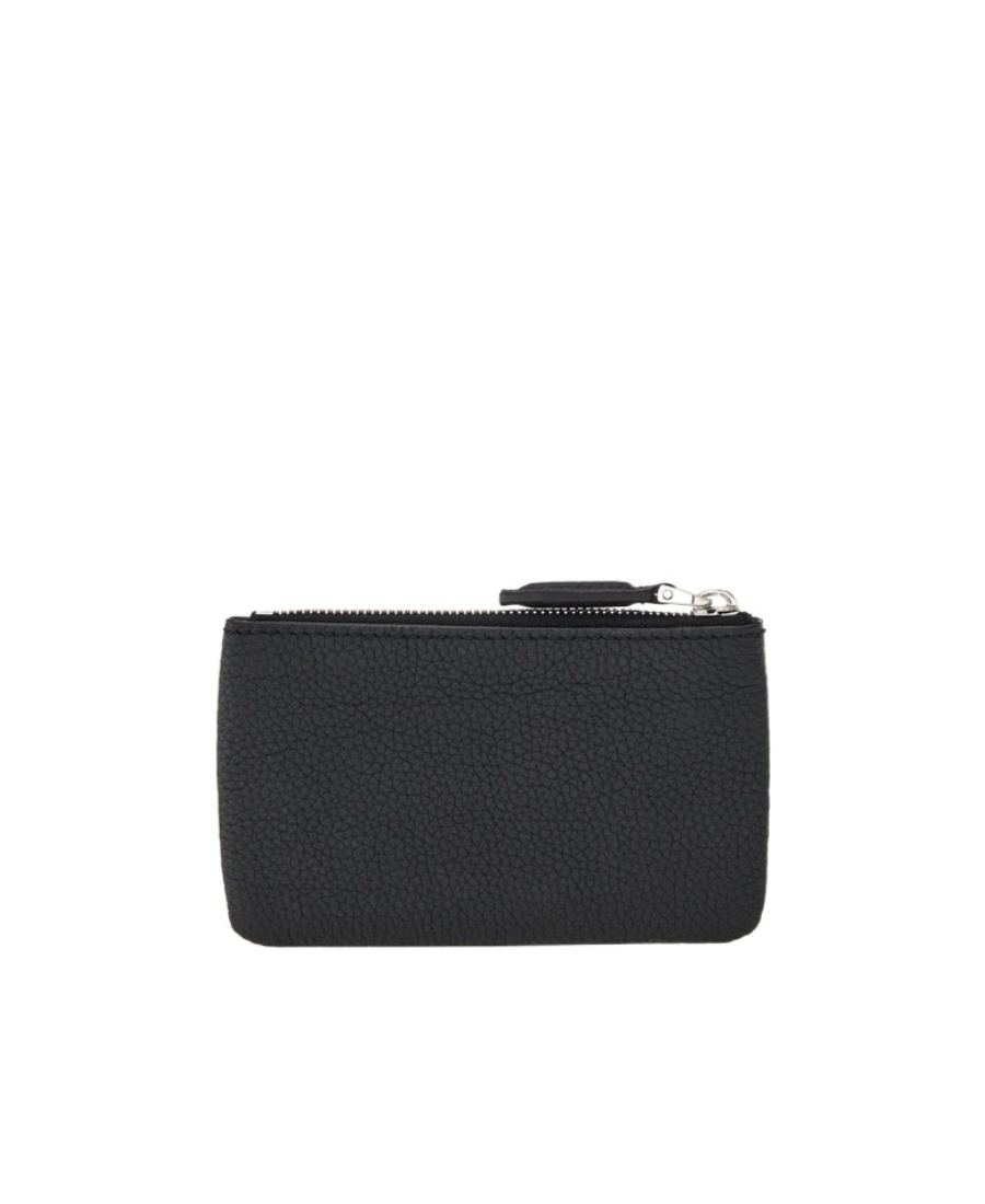 Ferragamo Gancini Leather Keyring In Black