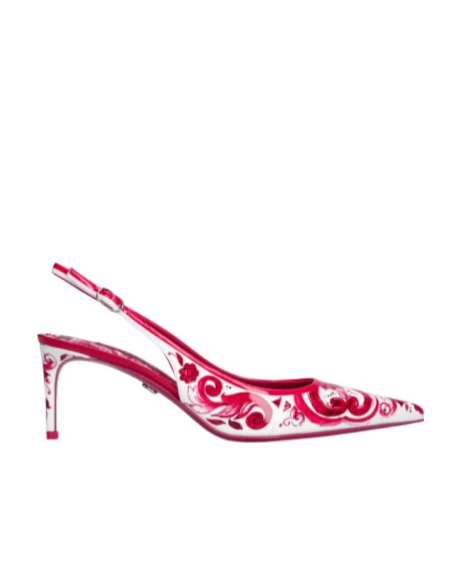 Dolce & Gabbana Lollo 60 Majolica Print Slingback Pumps