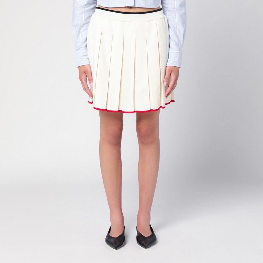 THOM BROWNE PLEATED KNITTED MINI SKIRT