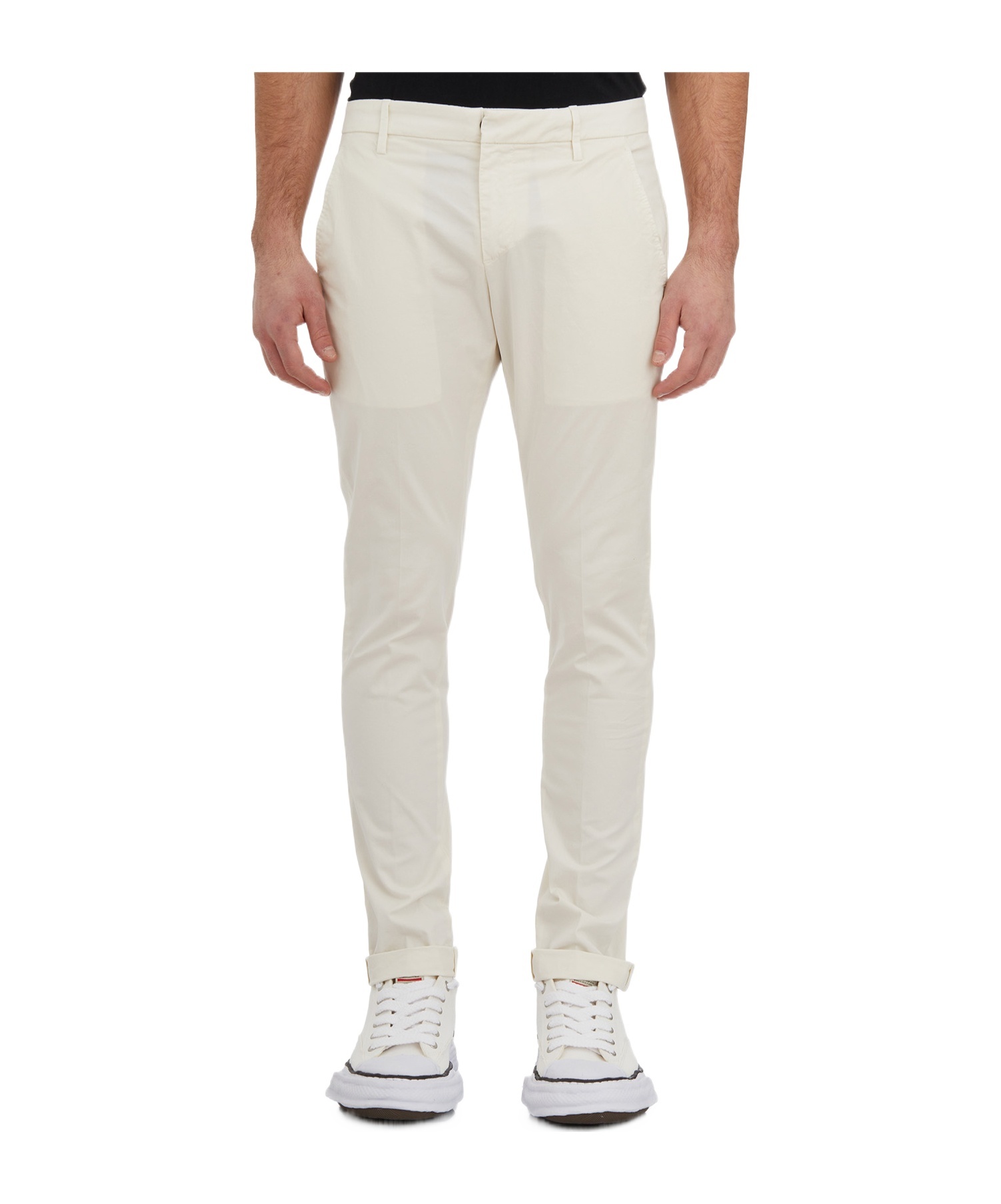 Dondup Belt Ring Denim Trousers In White