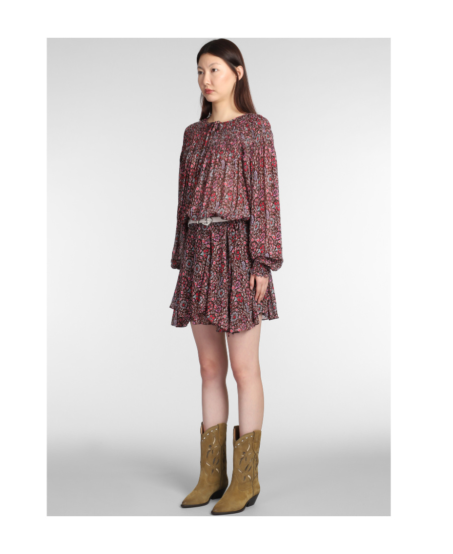 Isabel Marant Étoile Noanne Paisley Georgette Minidress In Red