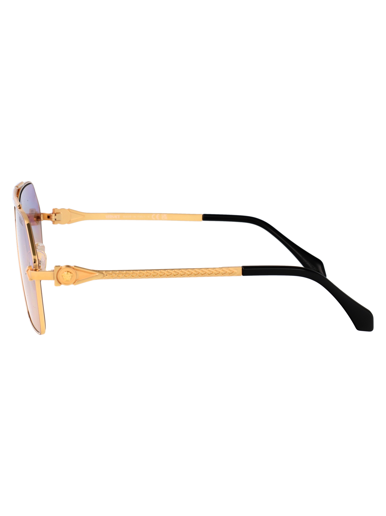 Versace Geometric-frame Sunglasses In Gold